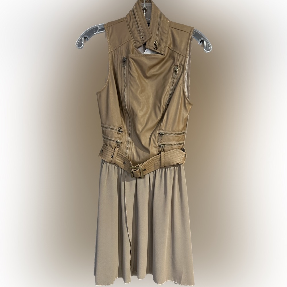Faux Leather Sleeveless Tunic